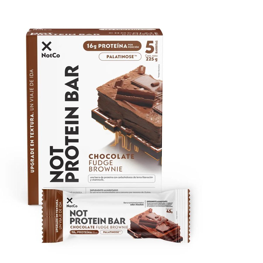 NotCo Not Protein Bar Chocolate Fudge Brownie 45 g, barra de proteína con maní