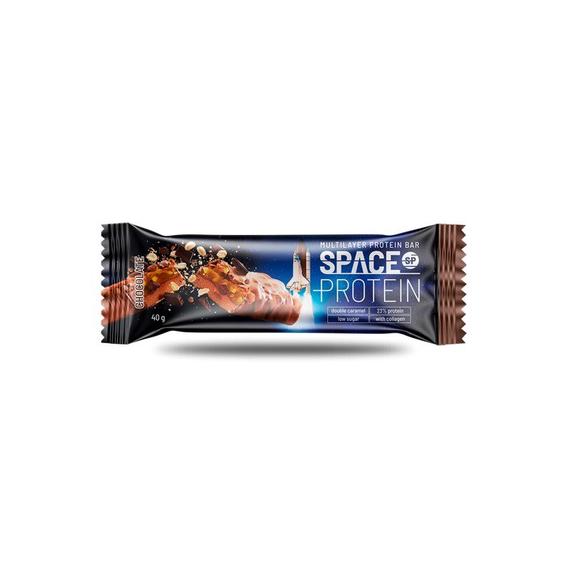 Multilayer Space Protein Chocolate 40 g, barra de proteina baja en azucar