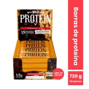 Wild Protein Chocolate Maní, caja de 16 barras de proteína de 45 g