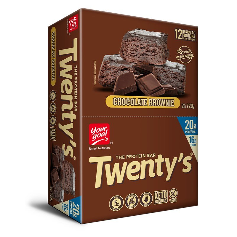 Your Goal Twentys Chocolate Brownie, caja de 12 barras de proteina