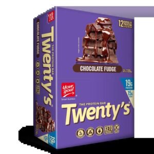 Your Goal Twenty's Chocolate Fudge, caja de 12 barras de proteína de 60 g